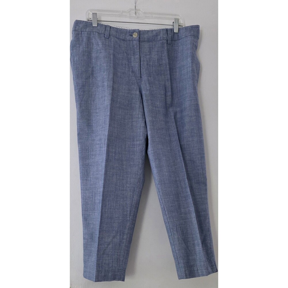 Summer Picnic Light Blue Perfect Cropped Pant Talbots Size 14